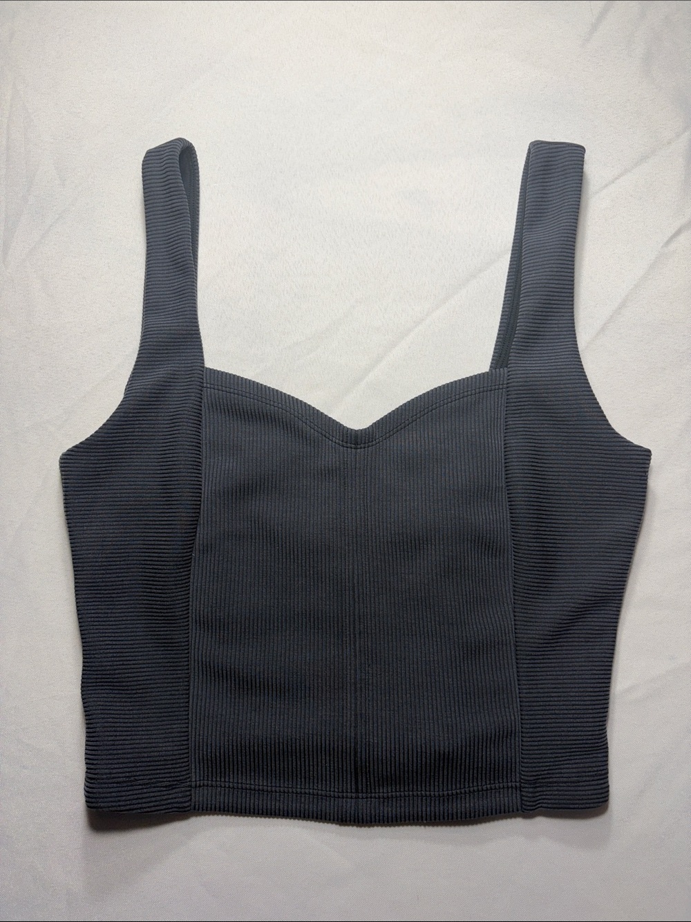 lululemon athletica Black Ribbed Cropped Tank Top